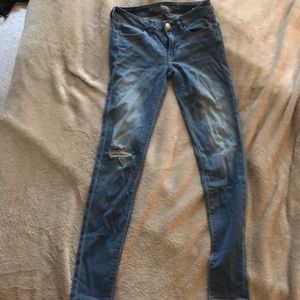 Blue skinny jeggings